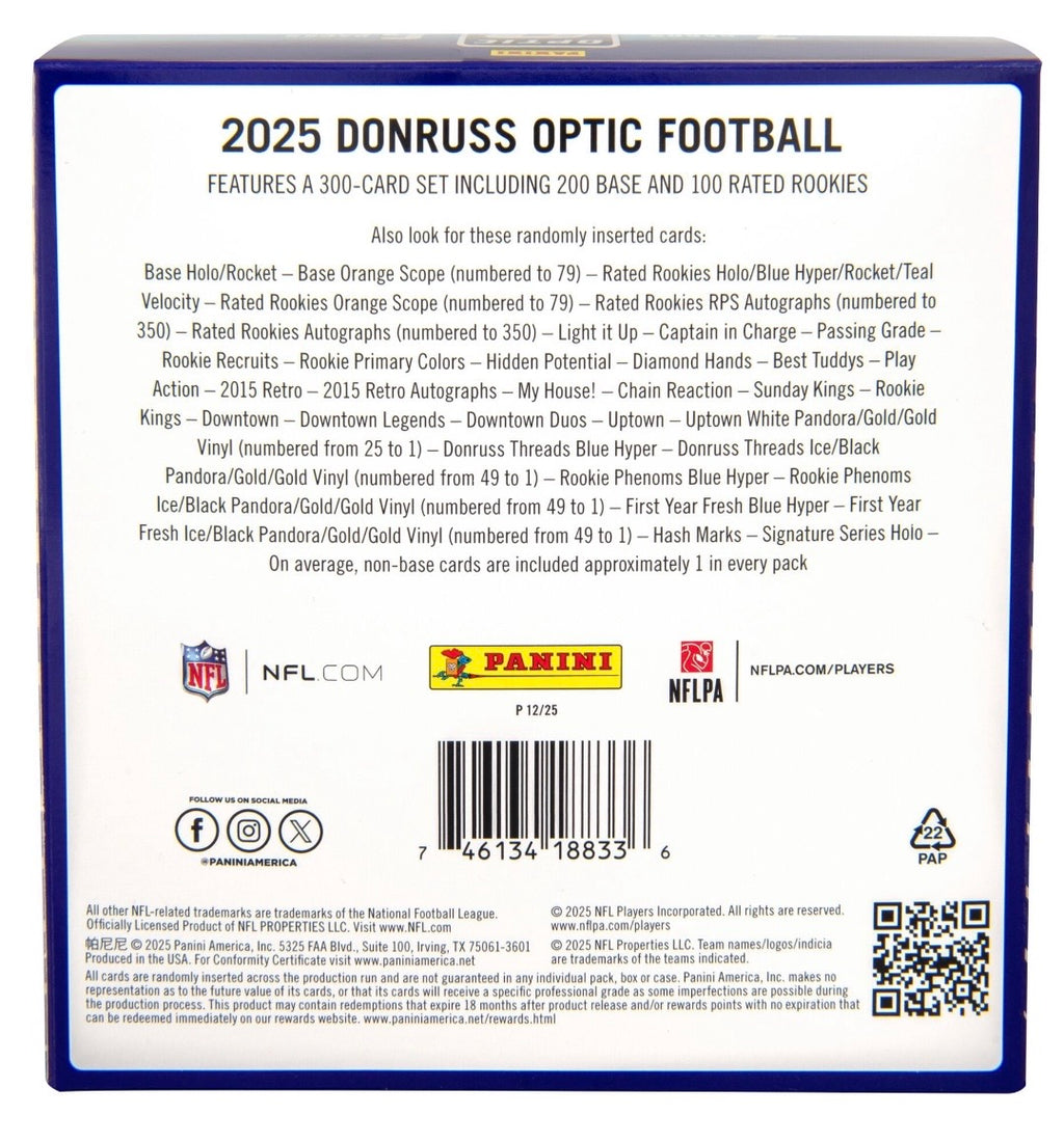 2025 Panini Optic NFL Cards Mega Box