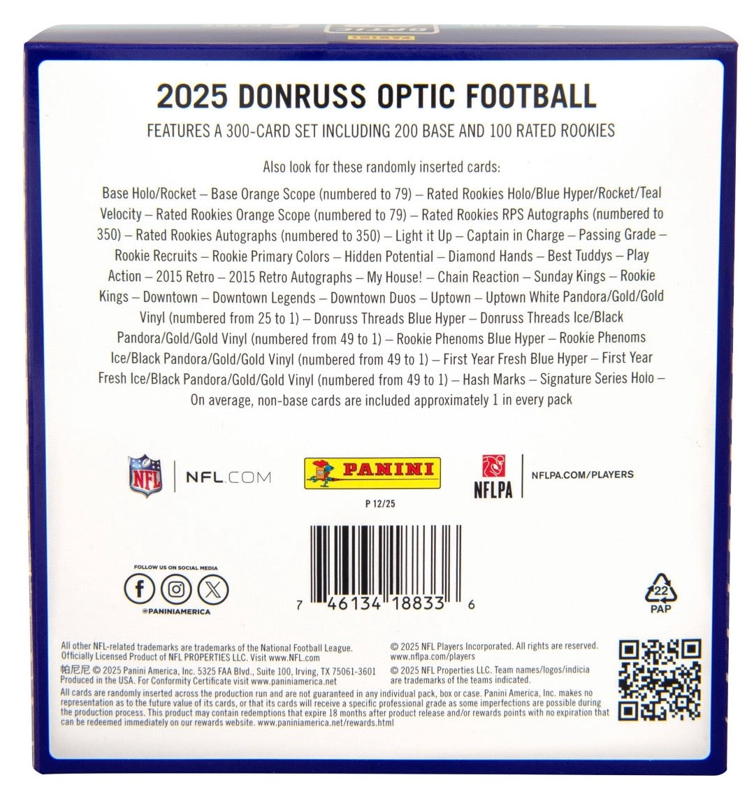 2025 Panini Optic NFL Cards Mega Box